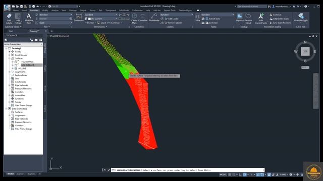 How To Calculate Cut And Fill Surface Volume With Spot Elevation In AutoCAD Civil 3D.  CH#26