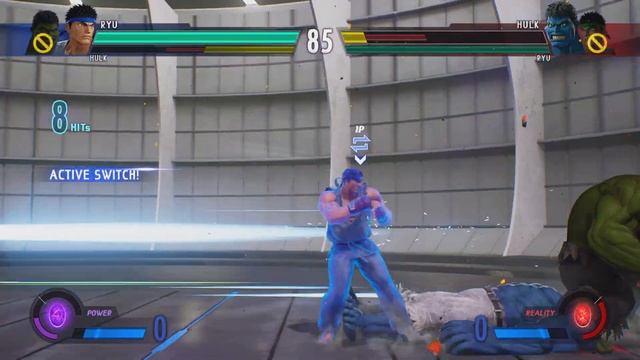 Hulk And RYU Vs Blue Hulk And RYU - MARVEL VS. CAPCOM: INFINITE