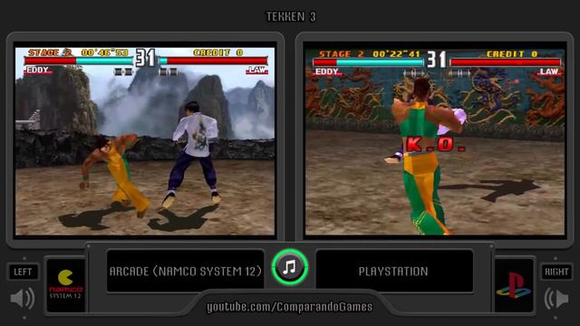 Tekken 3 (Arcade Vs Playstation) Side By Side Comparison