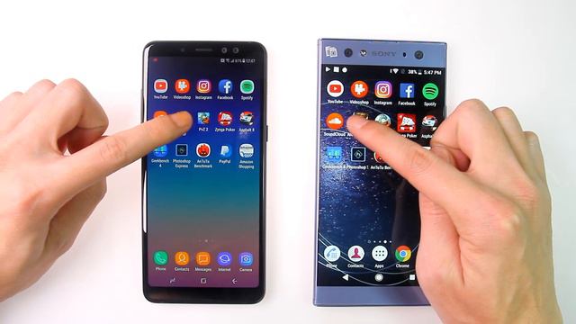 Sony Xperia XA2 Ultra Vs Samsung Galaxy A8+ 2018 Speed Test | Fingerprint Unlock Speed | Game Speed