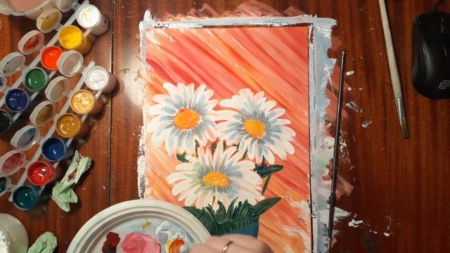 Букет ромашек в вазе