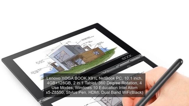 Lenovo YOGA BOOK X91L NetBook PC, 10.1 Inch, 4GB+128GB, 2 In 1 Tablet, 360 Degree Rotation, 4 Use M
