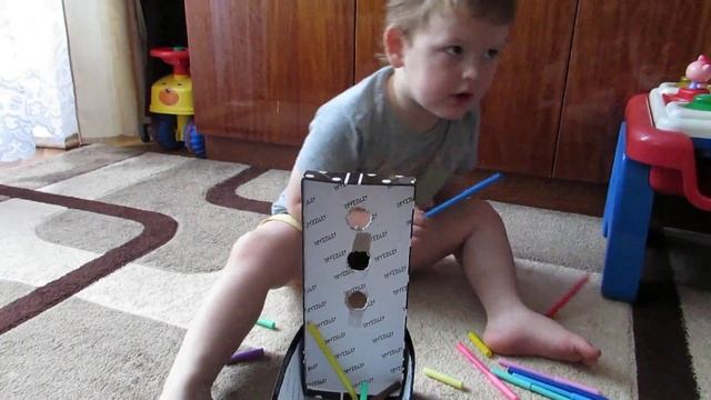 Развивающие игры дома с 1 до 3. Игра в Почту. Учим цвет и распол.: верхнее, среднее, нижнее