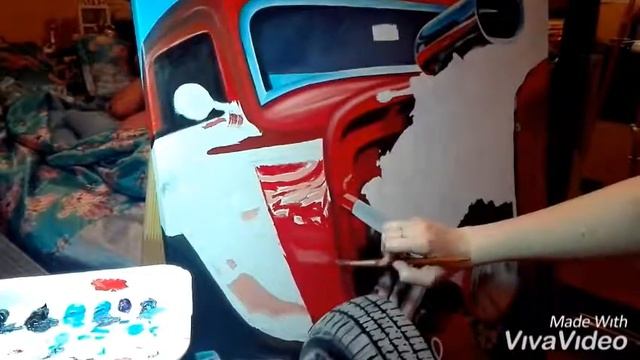 КАРТИНА МАСЛОМ КРАСНЫЙ ХОТ РОД