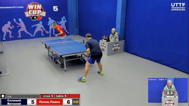 08:30 Соловей Виталий 3-0 Плющ Павел стол 5 ЮГ-2  07.12.20
