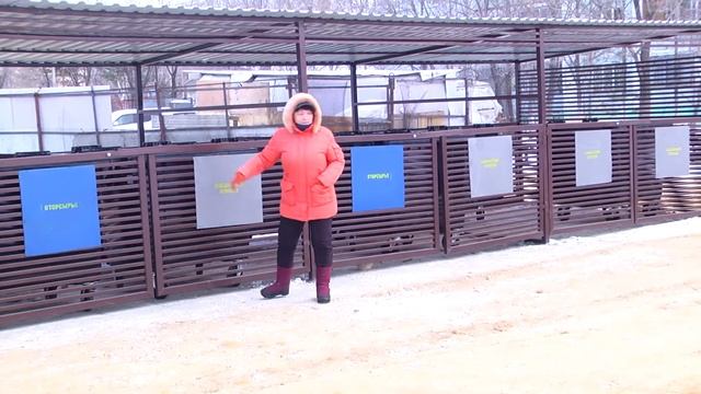 Площадка для раздельного сбора мусора в микрорайоне Благовещенска