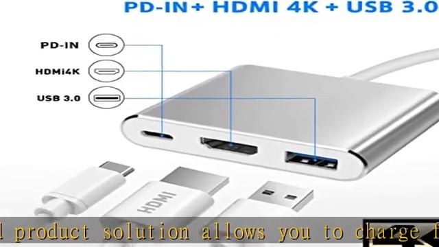 Battony USB C To HDMI Adapter USB Type C Adapter Multiport AV Converter With 4K HDMI Output USB C P