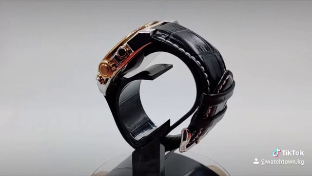 Часы мужские Roberto Bianci серебро+ розовое золото, чёрный ремешок. кварц на солнечной энергии