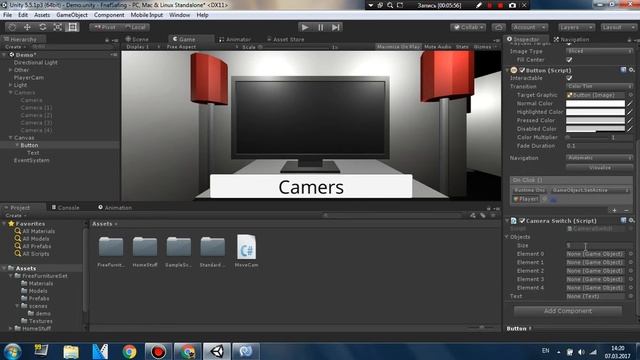 Создание FNAF на Unity 5 #2 | Камеры и переключения!