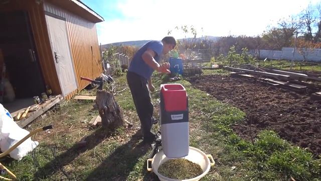 День садового измельчителя. Пилим алычу. Мульча для клубники