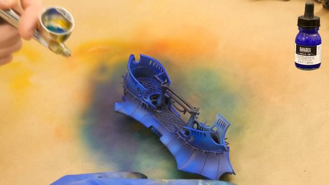 Airbrush Warhammer 40K Minis with Acrylic Artist Inks! Liquitex and Daler Rowney FW Inks