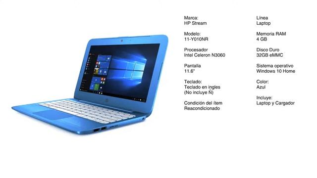 Mini Laptop HP STREAM 11-Y010NR Azul
