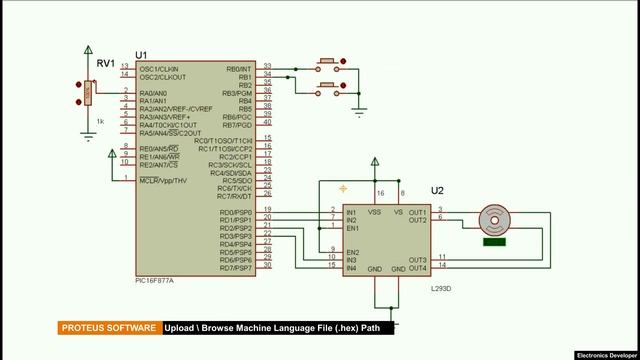 Bipolar Stepper Motor Control With PIC16F877A | Simulation