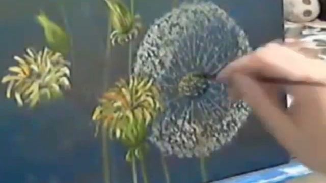 Живопись маслом: Одуванчики. (Oil Painting: Dandelions).