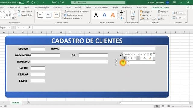 Excel PRO 2021 - Demonstração - Planilha De Cadastro Profissional - Parte 1