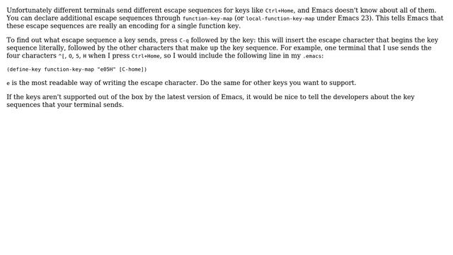 I Have Started Using Emacs With -nw Option - Ctrl-home And Ctrl-end Don't Work (4 Solutions!!)