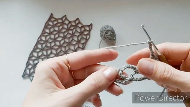 МК ажурная сетка крючком, цветочный узор крючком, ажурный узор крючком, МК сетка СП 