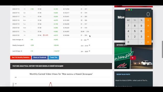 Моя жизнь в Новой Зеландии Доход с Ютуб канала. Сколько зарабатывает  на Youtube