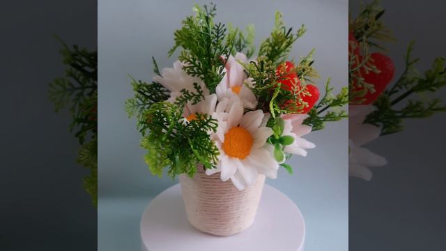 мыльный букет ромашка с клубникой