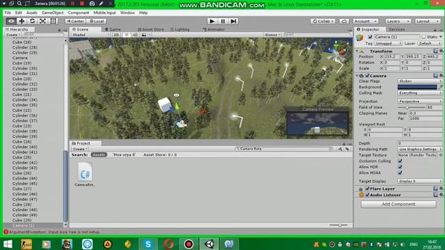 Unity 5. Управление камерой с помощу мышки