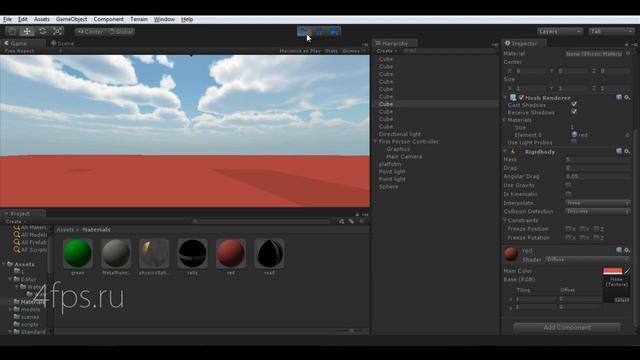 Unity3d. Физика. Урок 1. Rigidbody.