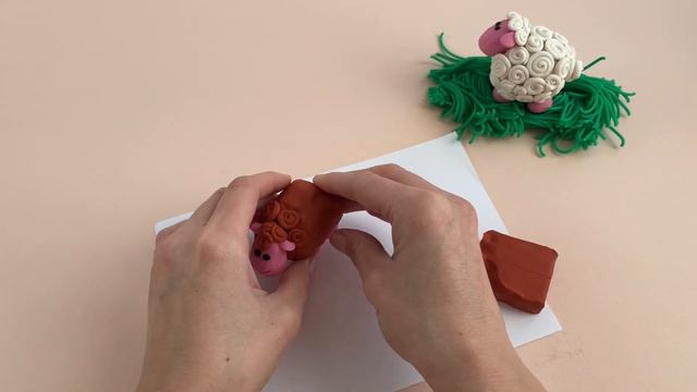 Как слепить барашка | Как слепить овечку | How To Make A Sheep Out Of Plasticine | Видео лепка