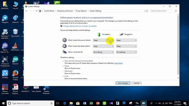 How To Chang The Power Option On Window 10