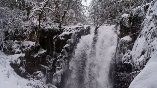 Calm Piano Music Waterfalls Footages