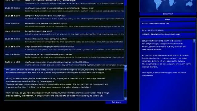 Uplink: Hacker Elite: Arunmor questline ending **SPOILERS**