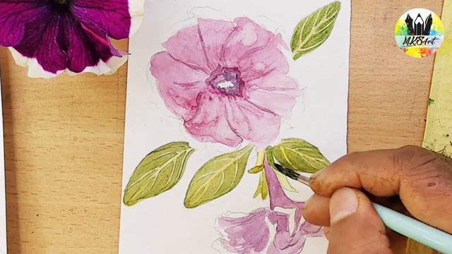How To Draw Purple Petunia Flower