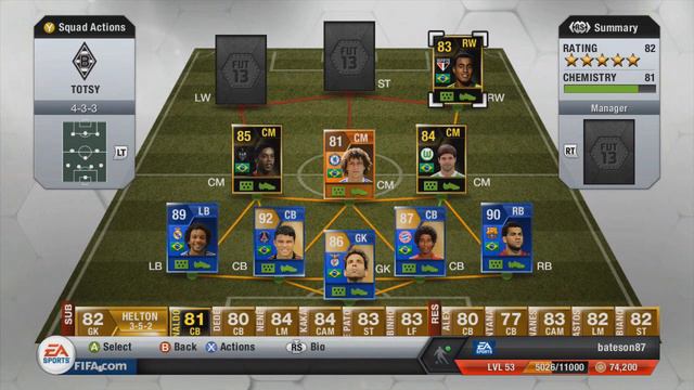 THE BEST POSSIBLE BRAZIL TEAM W/ MOTM Neymar | FIFA 13 Ultimate Team Squad Builder