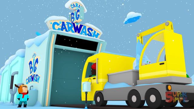 A Crane Truck's Claw Is Frozen In Ice | Carl's Car Wash | Cartoon For Kids