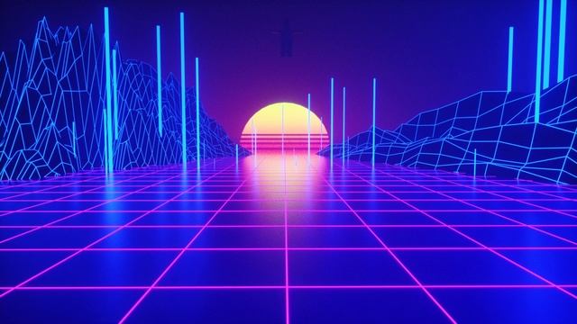 Abstract Retrowave Tron Grid Homer Simpson | 4K Wallpapers (Free Download Link)
