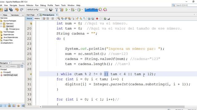 Ejercicio #71 Java-Ingresar Número De 4 A 12 Dígitos, Y Mostrar En Pantalla Los 2 Dígitos Del Centr