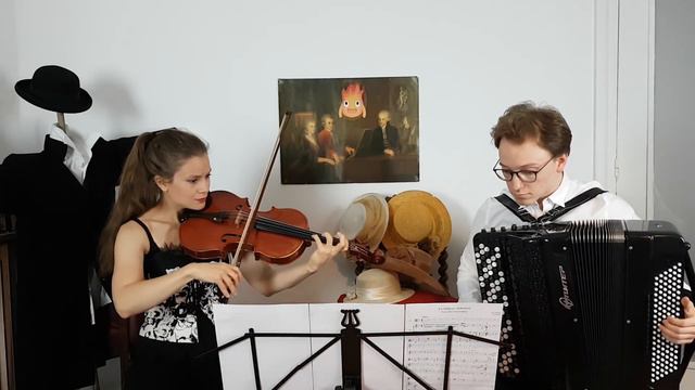 Le Château Ambulant - Main Theme [Accordion + Viola Cover]