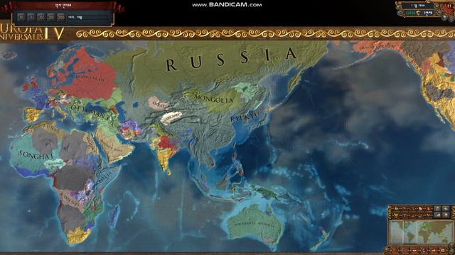Europa Universalis IV(EU4) Ryukyu WC(The Three Mountains ,TTM, 삼산) Timelapse (1.34) (No Horde) 류큐 삼