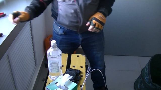 Разделка оптического кабеля ножом (дедовский метод)