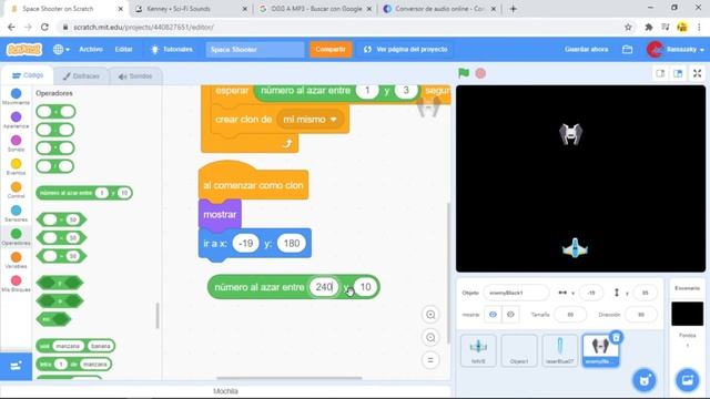 NAVES DISPAROS EXPLOSIONES  | Tutorial SCRATCH | Programación De Videojuegos