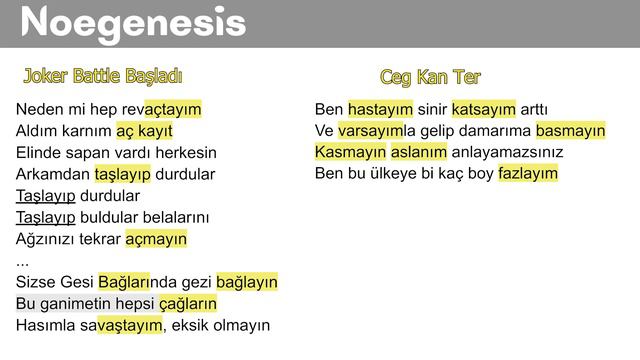 Benzer Kafiyeleri Kullanan Rapçiler - Joker/Ceg - Şanışer/Hidra