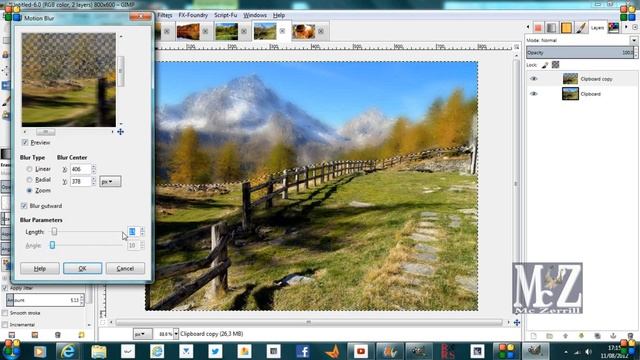 Speed Tutorial Gimp - Union Of Two Blur Gaussian Blur E Motion Blur - Unione Di Due Sfocature