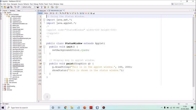 Java Applet Part-5 How To Update A Status Window?