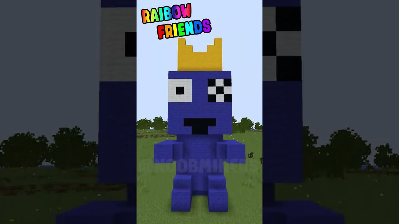 How To Build BLUE RAINBOW FRIENDS In Minecraft #shorts #youtubeshorts