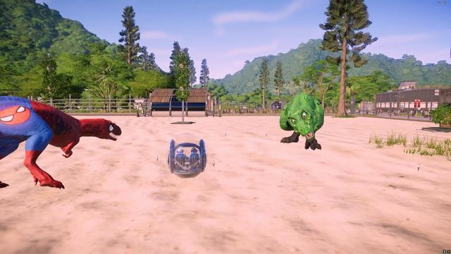 DINOSSAURO REX VERDE Vs ESTEGOSSAURO Do BATMAN | Jurassic World Evolution 4K 🦖 Jogo De Dinossauro