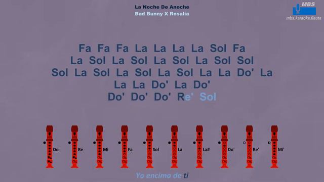 La Noche De Anoche Bad Bunny X Rosalía Flauta Dulce Con Notas / Flute Recorder / Tutorial