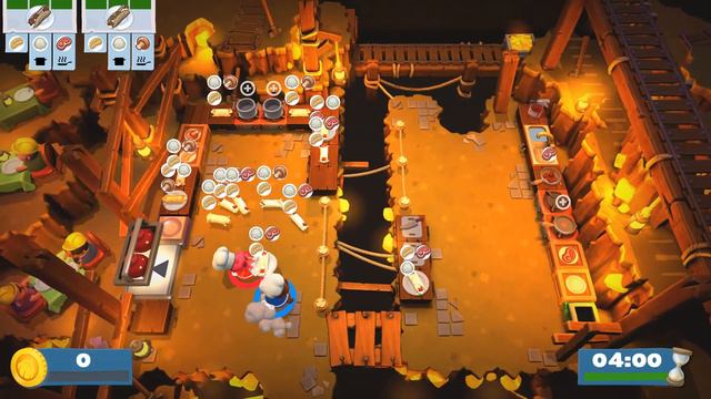 Overcooked 2. Level 2-4. 4 Stars. 2 Player Co-op