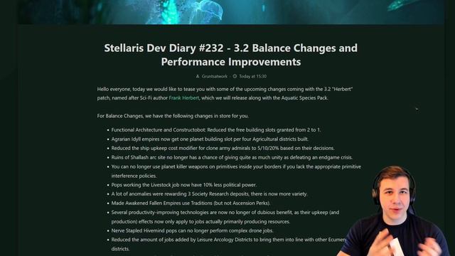 ｢Stellaris｣ 3.2 BALANCE Changes - Dev Diary 232