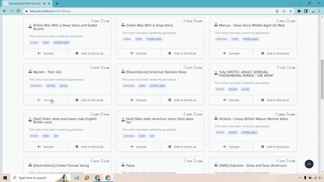 Eleven Labs Voice Library (Many Eleven Labs Voice Samples)