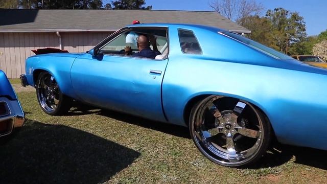 WhipAddict: 77' Chevy Malibu Tuckin Chrome 24s With All White Interior And Sunroof