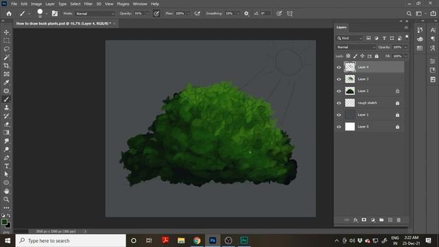 How To Paint Bushplants? | Foliage Painting In Photoshop | Hindi Tutorial?