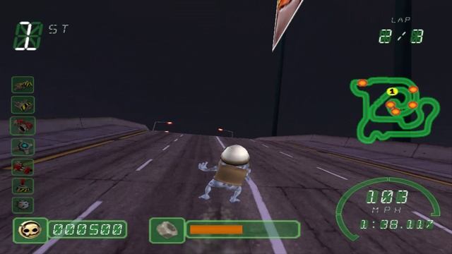 2 Crazy Frog Racer: один игрок одна гонка веселая серия трасс западн. парк-бич